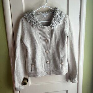 Gap Wool Cardigan with Boucle Collar - Womens Medium
